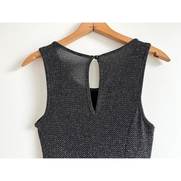 Vintage 90s Silver Lurex Mini Dress | 60s Mod Party Style | Metallic Knit | XS/S - Picture 9 of 10